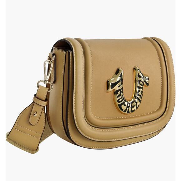 True Religion Tan Horseshoe Logo Crossbody Bag NWT - Picture 4 of 6